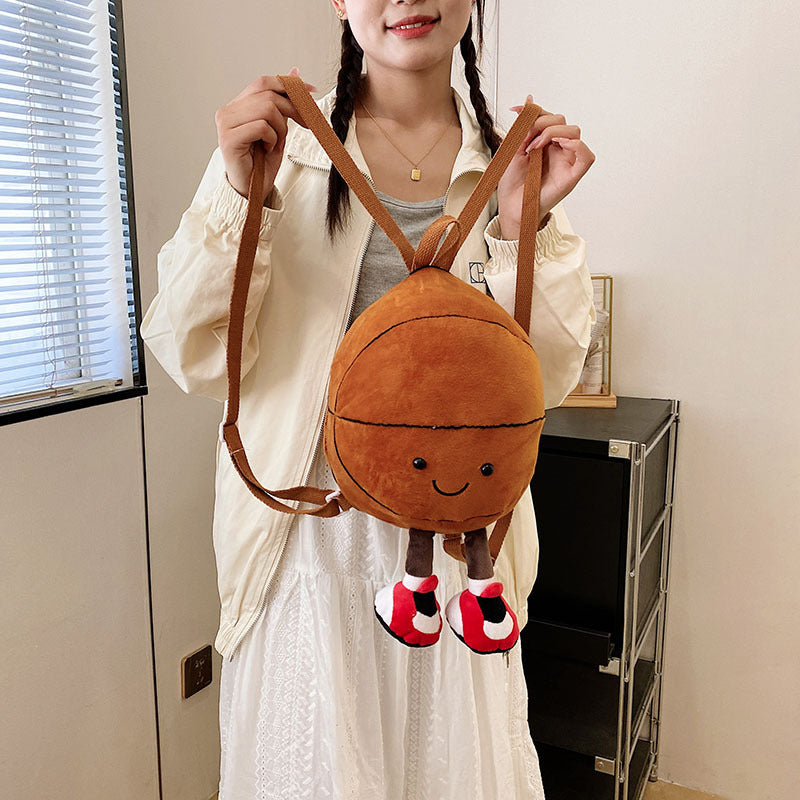 Wholesale Plush Backpack Football Basketball Plush Bag